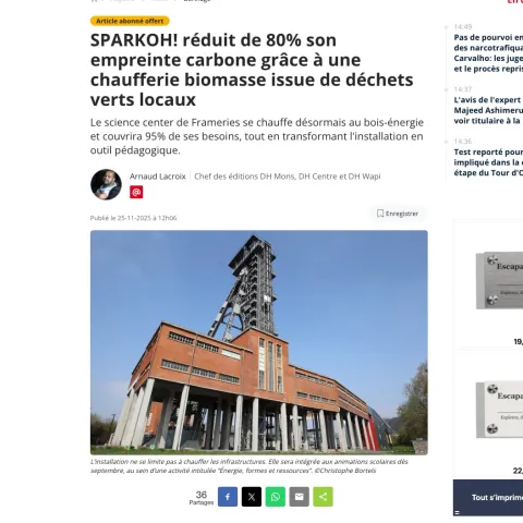 DH - SPARKOH! réduit de 80% son empreinte carbone grâce à une chaufferie biomasse issue de déchets verts locaux
