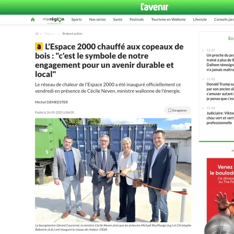 L'Avenir - L'Espace 2000 chauffé aux copeaux de bois : "c'est le symbole de notre engagement pour un avenir durable et local"